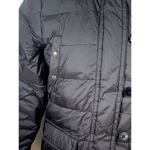 Lands' End Down Puffer Jacket Coat Brown Women Sz S 6-8 Zip Faux Fur Trim - Picture 3 of 8